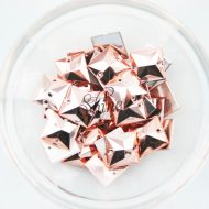 Plastic Metallic Copper Sew On Stone Square 13mm