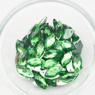 Plastic Emerald Green Sew On Stones Eye 6x12mm