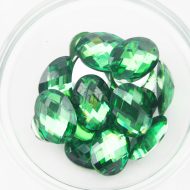 Plastic Emerald Green Sew On Stones Oval 13x18mm