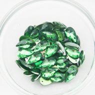 Plastic Emerald Green Sew On Stones Teardrop 9x16mm
