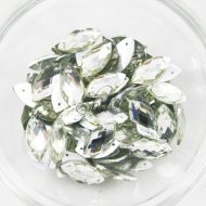 Plastic Crystal Clear Sew On Stones Eye 9x18mm
