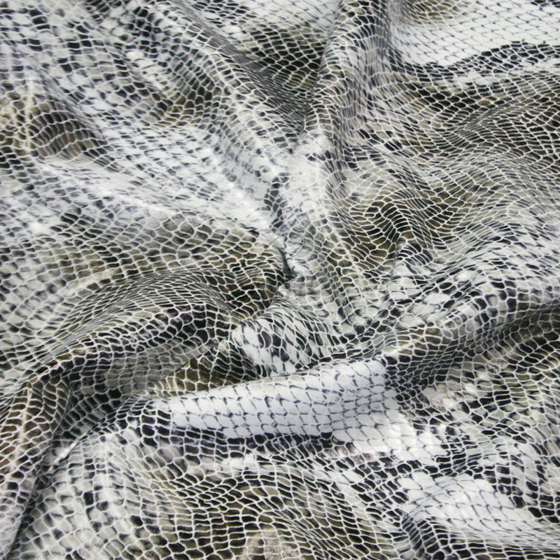 Snakeskin Print Jersey White Grey | Shine Trimmings & Fabrics