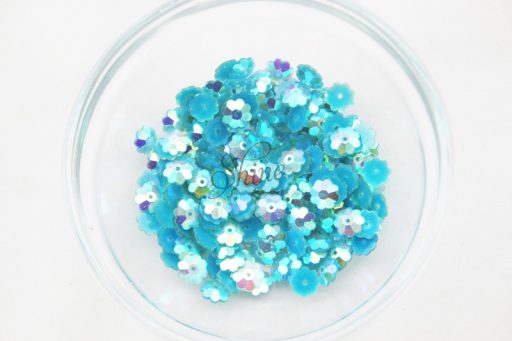 Plastic Flower Margarite Sew On Stones Aqua AB