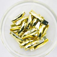 Plastic Metallic Gold Sew On Stone Rectangle 7x26mm