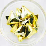Plastic Metallic Gold Sew On Stone Triangle 26mm