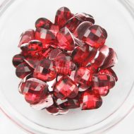 Plastic Red Sew On Stones Heart 14mm