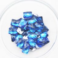 Plastic Royal Blue Sew On Stones Rectangle 10x14mm