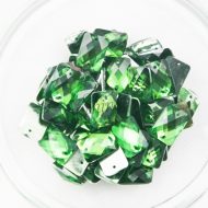 Plastic Emerald Green Sew On Stones Rectangle 10x14mm