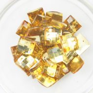 Plastic Gold Sew On Stones Square 10mm