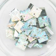 Plastic Frosted AB Sew On Stone Square 14mm