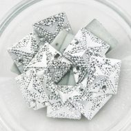 Plastic Silver Matte Sew On Stone Square 14mm
