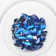 Plastic Royal Blue Sew On Stones Teardrop 7x12mm
