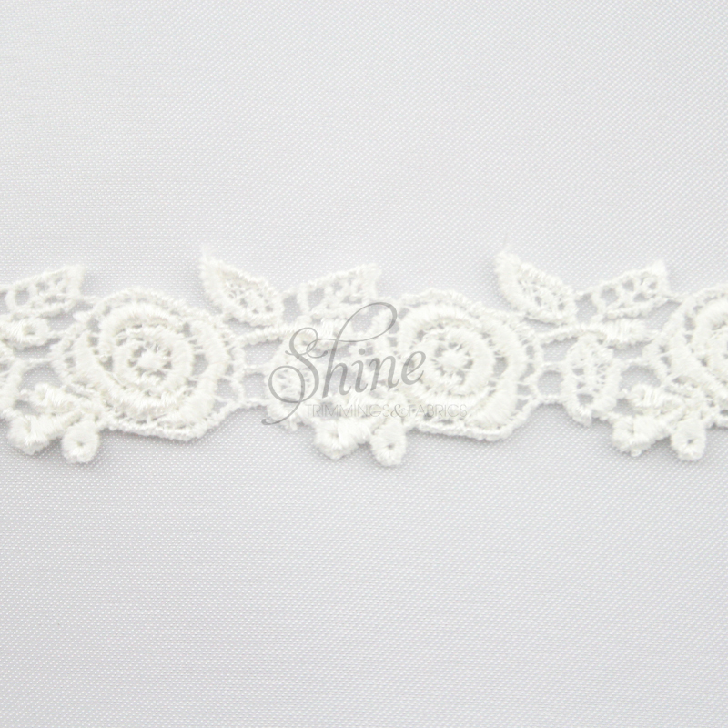 Guipure Lace Trimming 41155 Rose Chain Ivory | Shine Trimmings & Fabrics