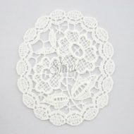 Ornate Floral Guipure Lace Oval Motif Ivory