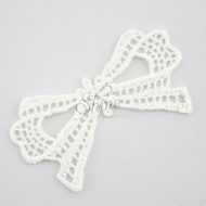 Guipure Lace Bow Motif Ivory