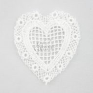 Be My Valentine Heart Guipure Lace Motif White