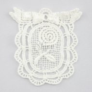 Framed Rose Guipure Lace Motif Ivory