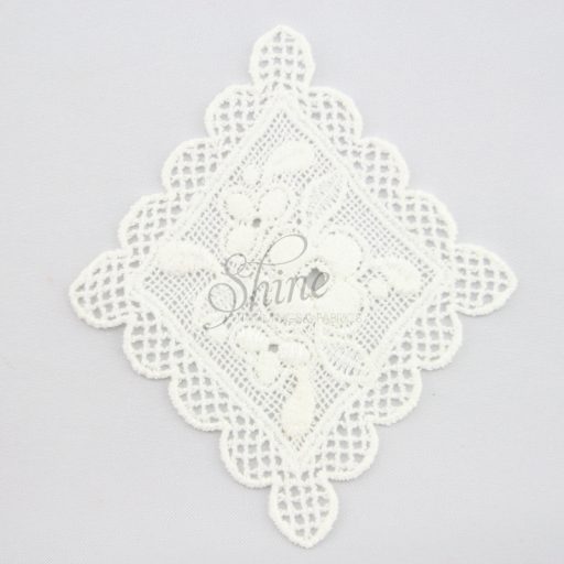 Vintage Inspired Floral Diamond Guipure Lace Motif Ivory
