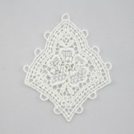Ornate Floral Guipure Lace Motif Ivory