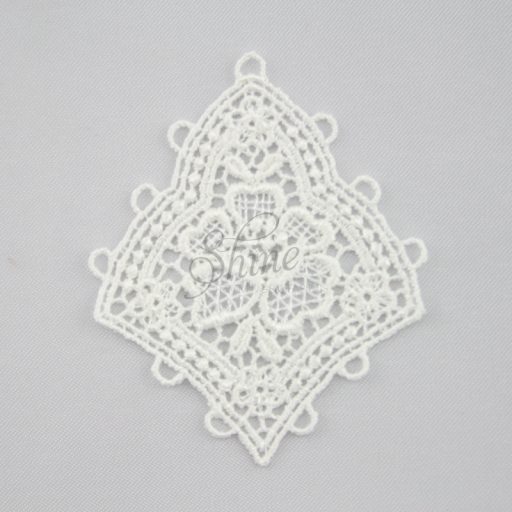 Ornate Floral Guipure Lace Motif Ivory