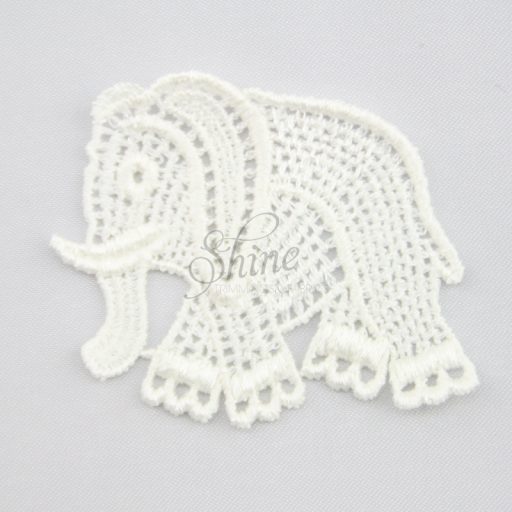 Elephant Guipure Lace Motif Ivory