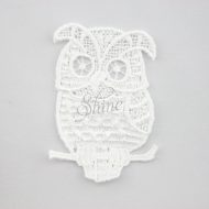 Wise Owl Guipure Lace Motif White