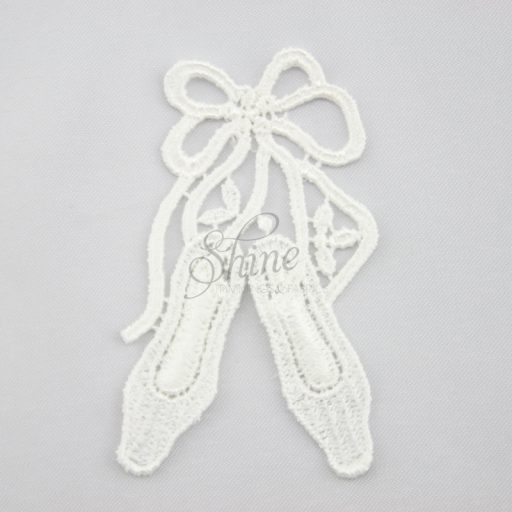 Ballet Slippers Guipure Lace Motif White