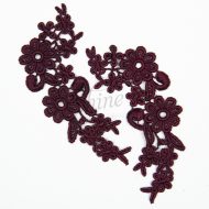 Field of Daisies Burgundy Lace Motif Single Side