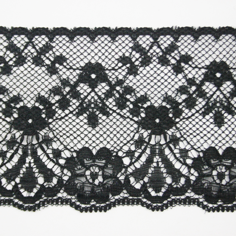 Nylon Lace Trimming 380 Black | Shine Trimmings & Fabrics
