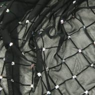 Flocked Diamond Stretch Mesh Black
