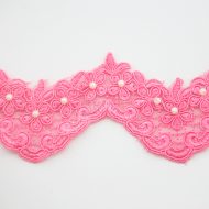 Beaded Embroidery Lace Trimming Sachet Pink
