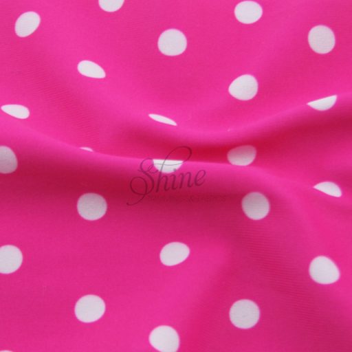 Spot Print Spandex 6mm Hot Pink White