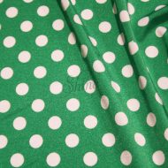 Spot Print Stretch Spandex 11mm Emerald White