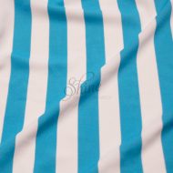 Stripe Print Stretch Spandex 18mm White Aqua