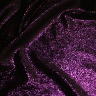 Metallic Twinkle Four Way Stretch Velvet Black Magenta