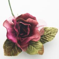 Medium Velvet and Organza Rose Burgundy
