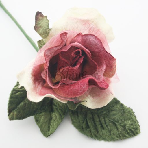 Medium Velvet and Organza Rose Rose