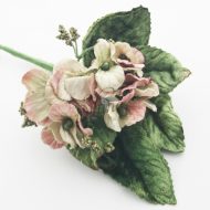 Velvet Flower Bunch with Berries Dusky Pink