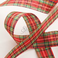 Tartan Ribbon 25mm Red/Black/Yellow