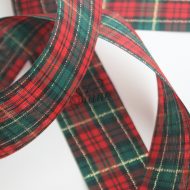 Tartan Ribbon 35mm Green/Multi Check