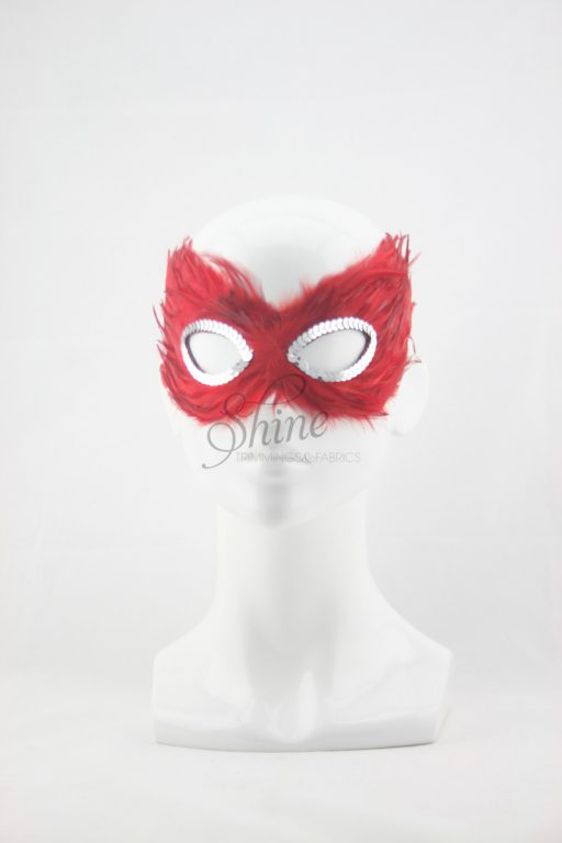 Small Feather Mask Red