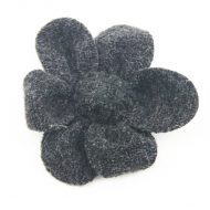 Knitted Fabric Flower Black