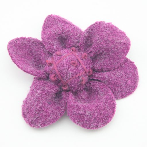 Knitted Fabric Flower Purple