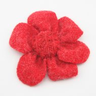 Knitted Fabric Flower Red