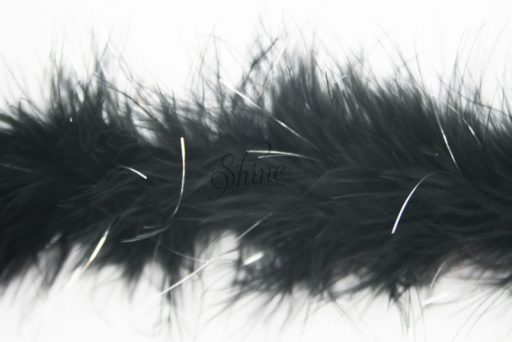 Marabou Trim Tinsel Black Silver