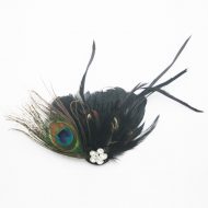 Feather Motif with Pin Black