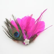 Feather Motif with Pin Hot Pink