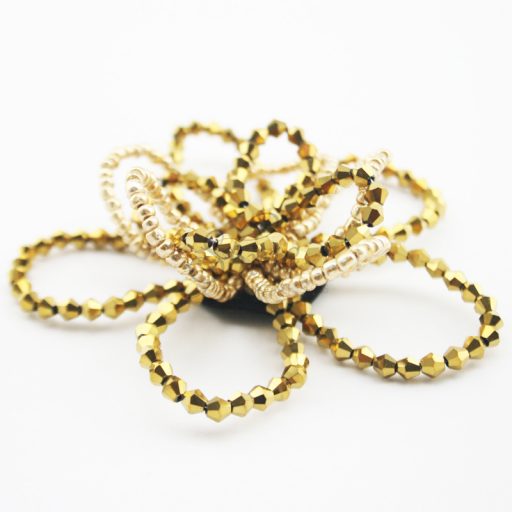 Beaded Wire Flower Gold