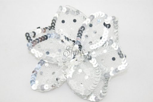 3D Large Flower Motif with Pin Silver