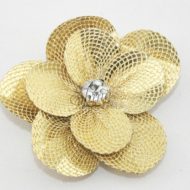 Small Flower with Diamante Centre Gold